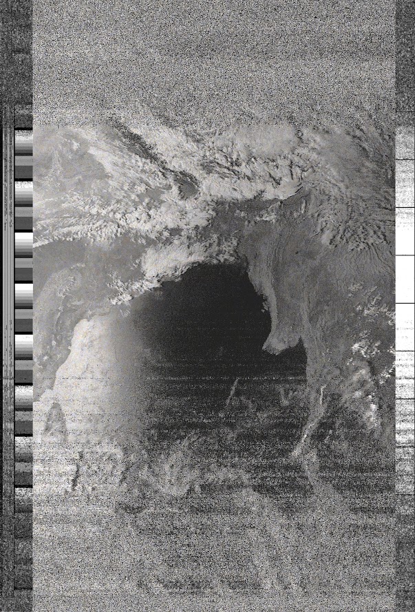 Earth captured through the NOAA19 weather satellite.